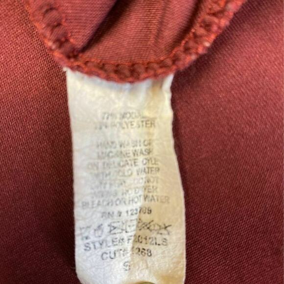 Anthro Alya wrap front burgundy maroon cross top blouse Sz small - Picture 5 of 8